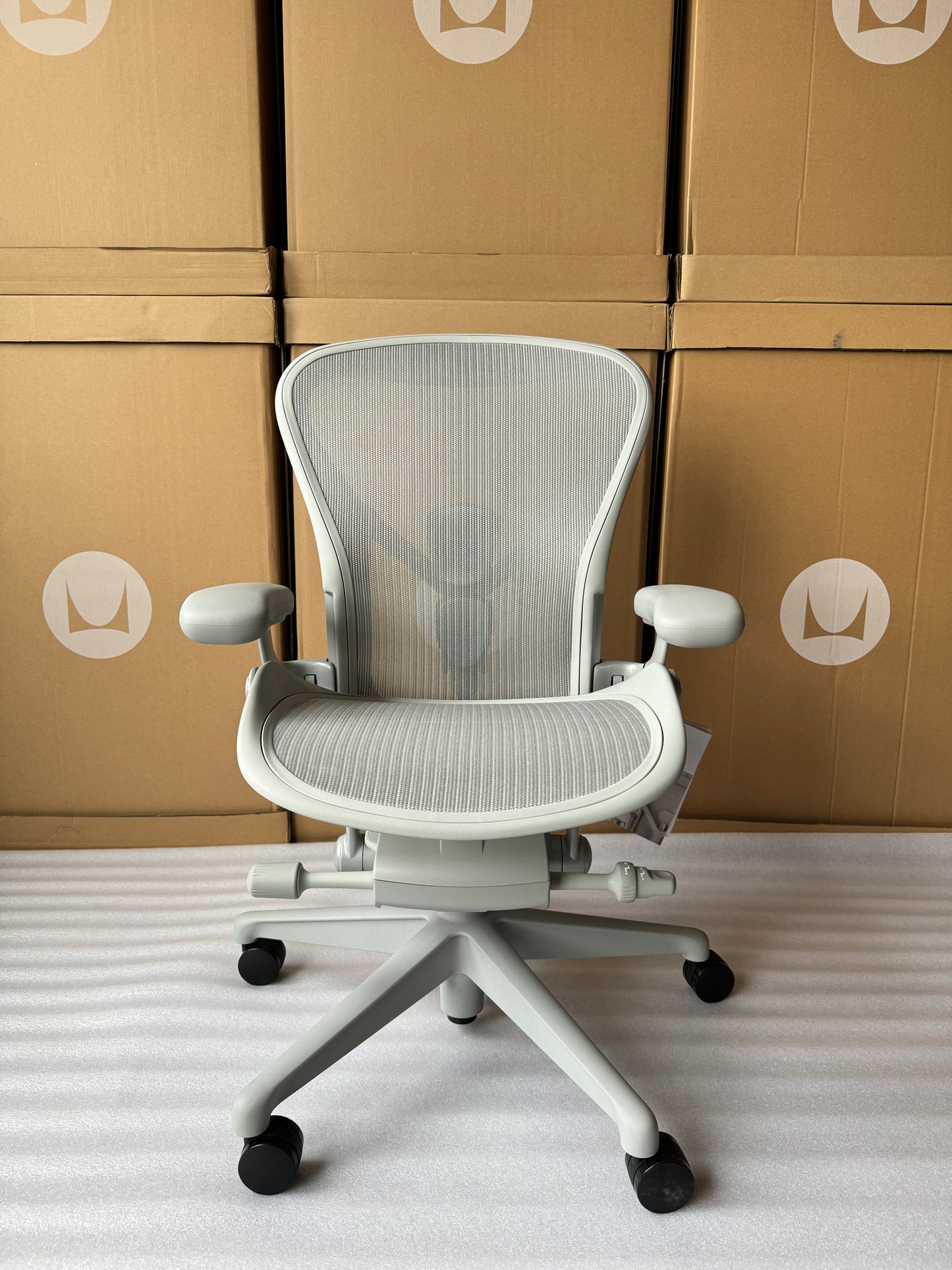 Herman Miller Aeron Chair - Mineral Plastic Base (1 Year Warranty)