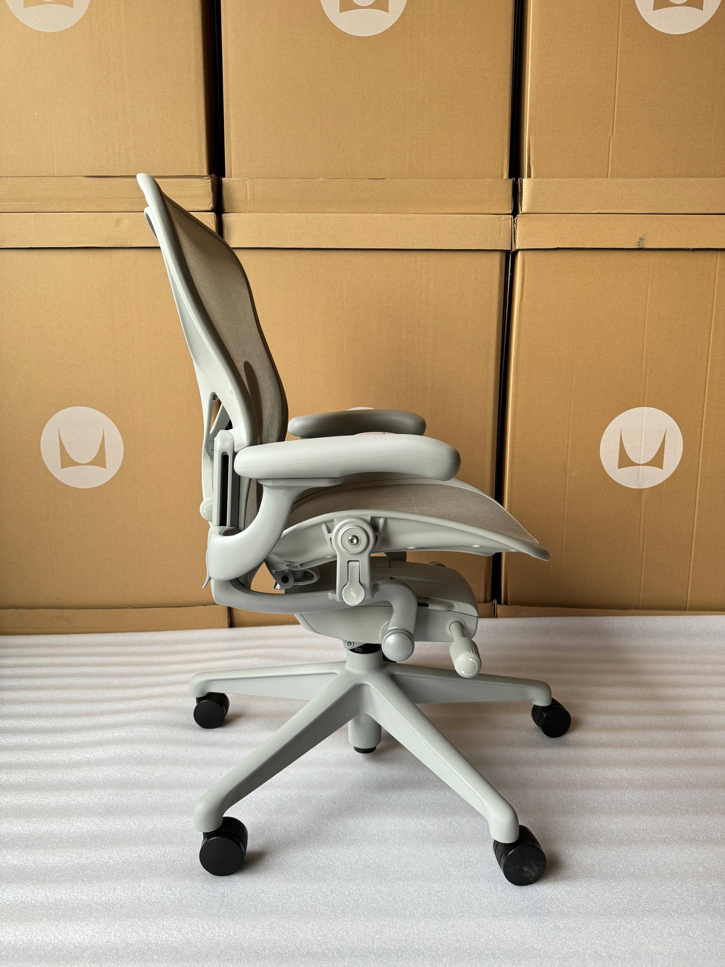 Herman Miller Aeron Chair - Mineral Plastic Base (1 Year Warranty)
