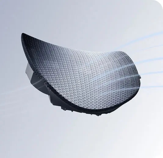 HBADA E3 Pro CloudMesh seat with airflow lines through the woven mesh