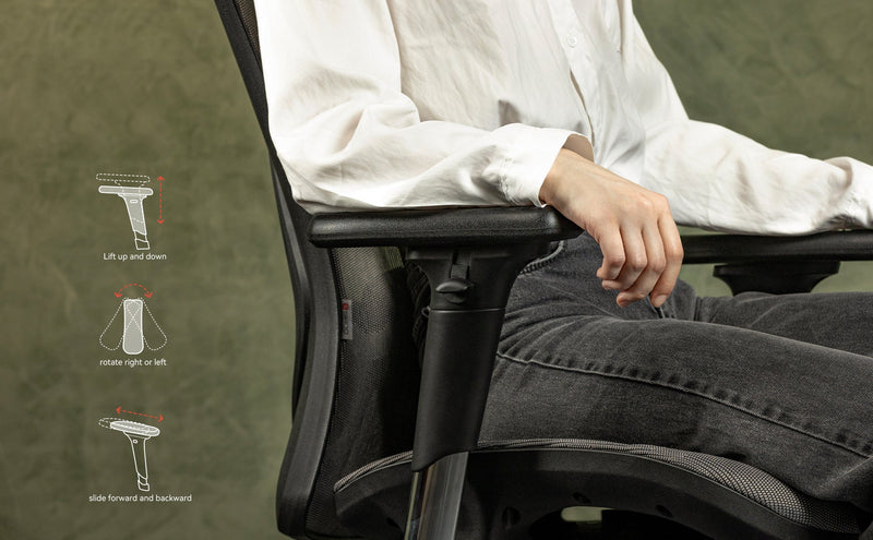 Resting an arm on the Sihoo M57 3D armrest