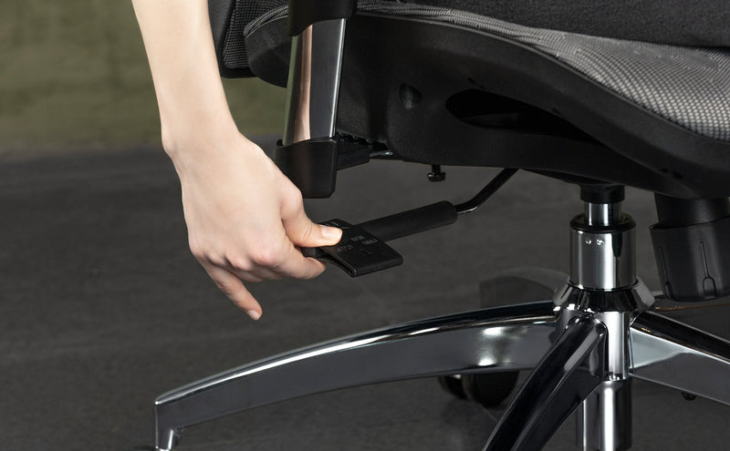 Reaching for the Sihoo M57 adjustment lever