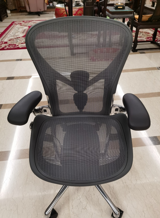 Herman Miller Aeron Chair - Mineral Polished Aluminium base/frame (1 Year Warranty)