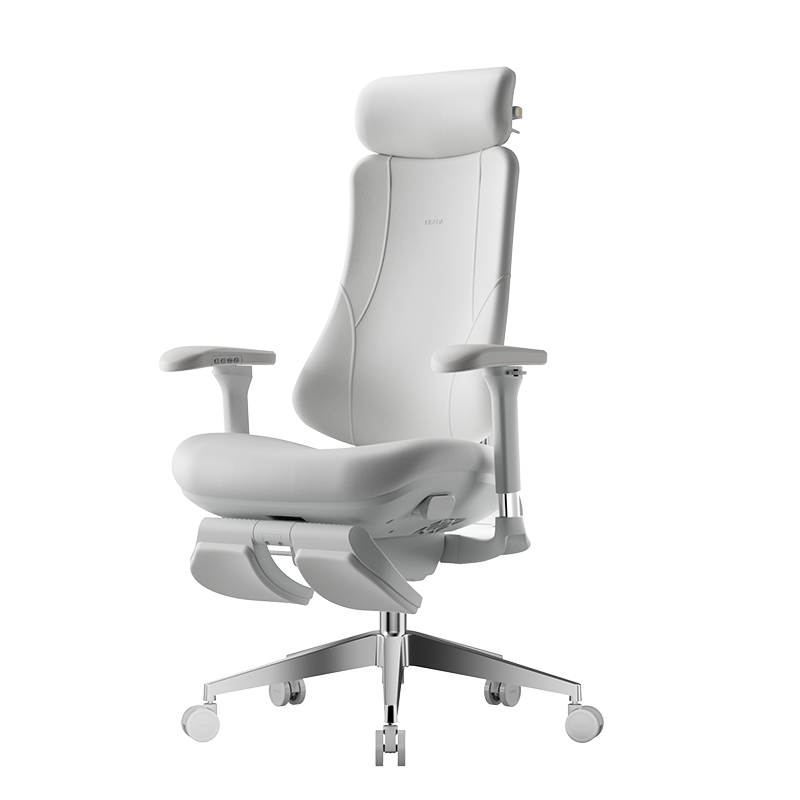 HBADA T8 Max in White, front three-quarter view with the footrest