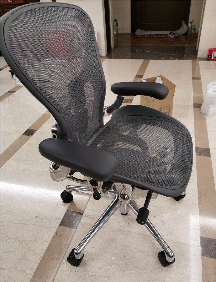 Herman Miller Aeron Chair - Mineral Polished Aluminium base/frame (1 Year Warranty)