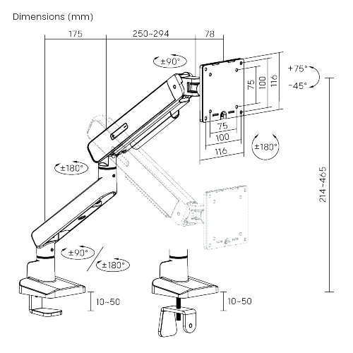 Aussie Chair Single Screen Monitor Arm
