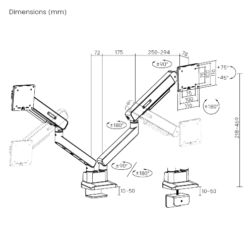 Aussie Chair Dual Screen Monitor Arm