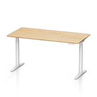9am Atom Pro Smart Standing Desk — American Ash Top + White Leg