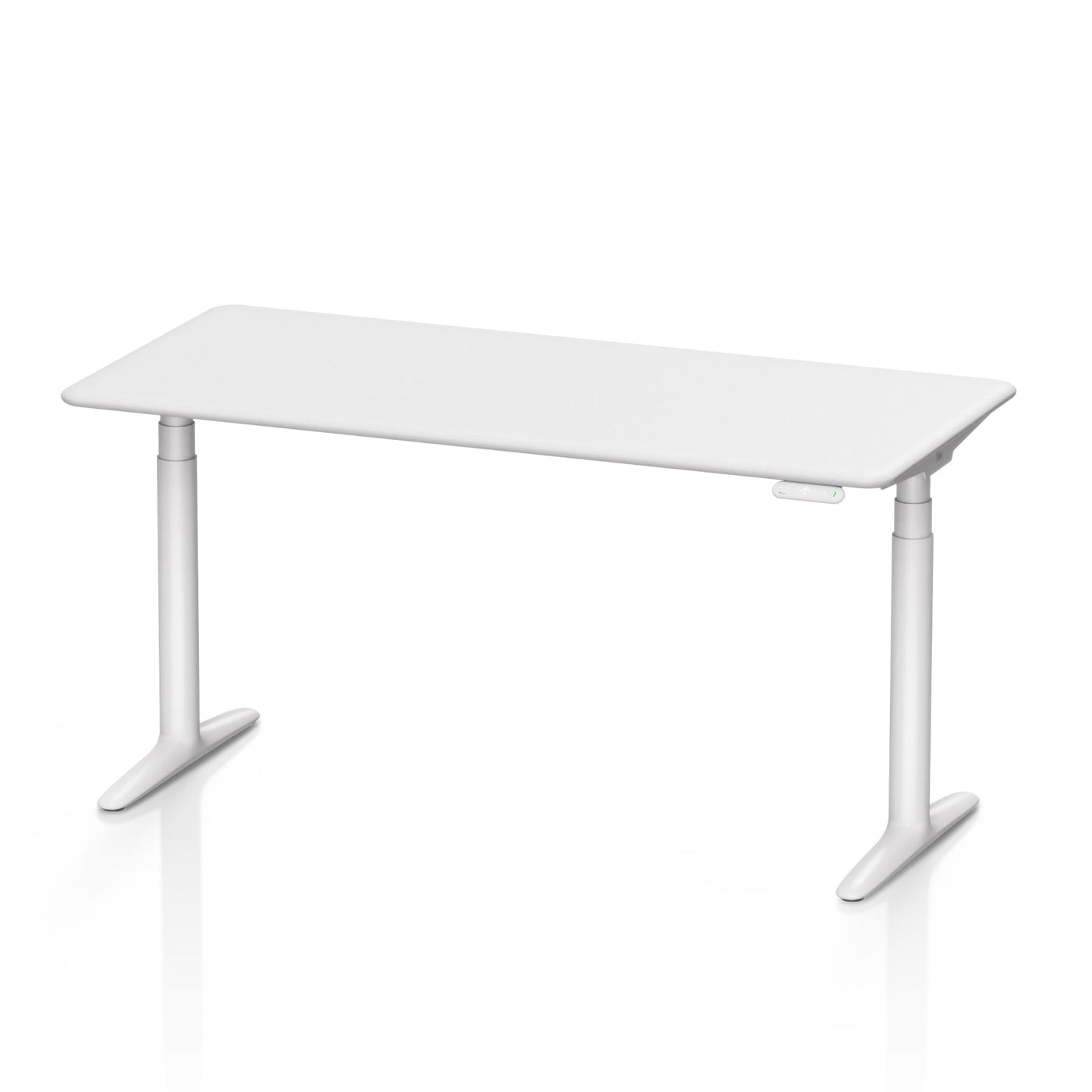9am Atom Smart Standing Desk — White Top + White Leg, 1500 × 700 mm