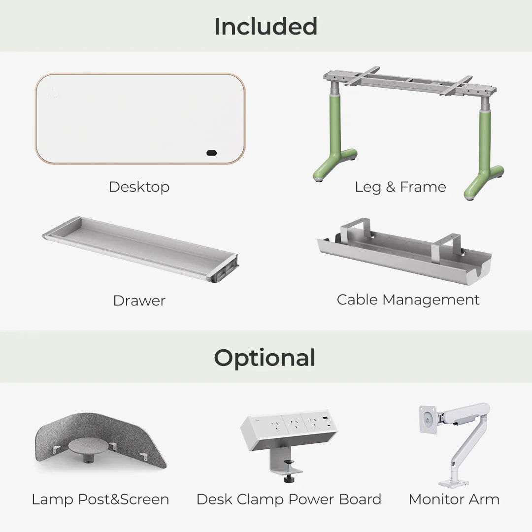 9am Dora Pro Smart Standing Desk — what's in the box