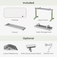 9am Dora Pro Smart Standing Desk — what's in the box