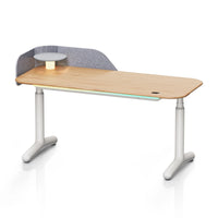 9am Dora Pro Smart Standing Desk — American Oak Top + White Leg, 1800 × 700 mm