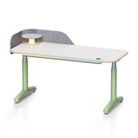 9am Dora Pro Smart Standing Desk — White Birch Plywood Top + Green Leg