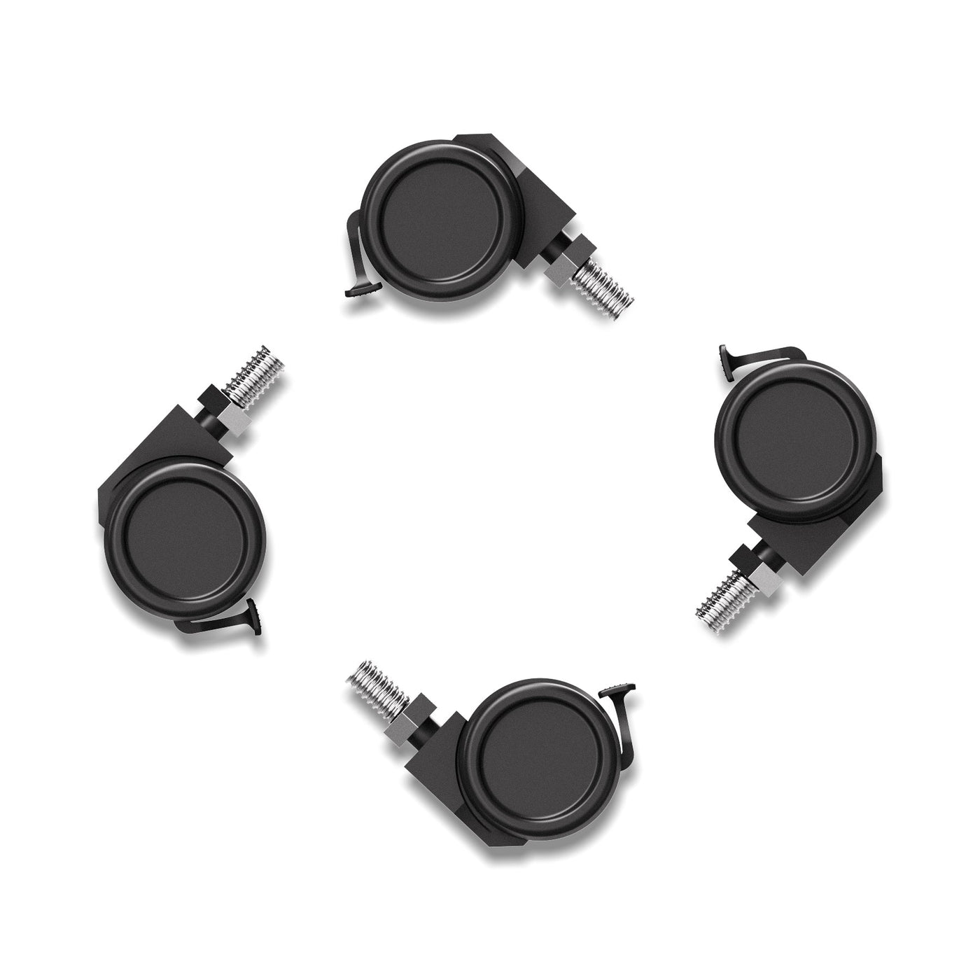 9am M8 Lockable Caster Wheels — Black, set of 4