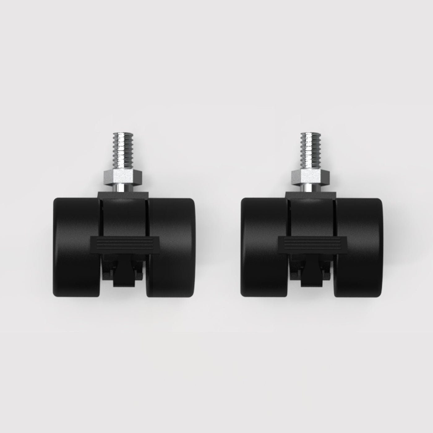 9am M8 Lockable Caster Wheels — on standing desk