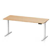 9am Pesk Pro Smart Standing Desk — American Ash Top + White Leg, 1800 × 750 mm