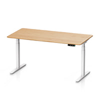 9am Pesk Pro Smart Standing Desk — American Ash Top + White Leg, 1500 × 750 mm