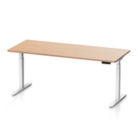 9am Pesk Smart Standing Desk — Oak Top + White Leg, 1800 × 750 mm