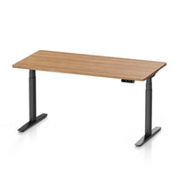 9am Pesk Smart Standing Desk — Walnut Brown Top + Black Leg, 1500 × 750 mm