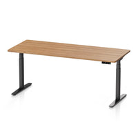 9am Pesk Smart Standing Desk — Walnut Brown Top + Black Leg, 1800 × 750 mm