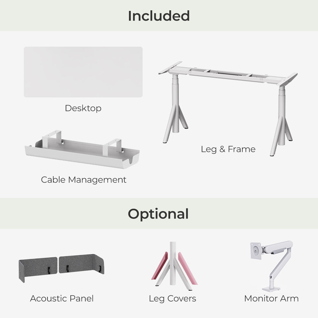 9am Robin Pro Smart Standing Desk — what's in the box