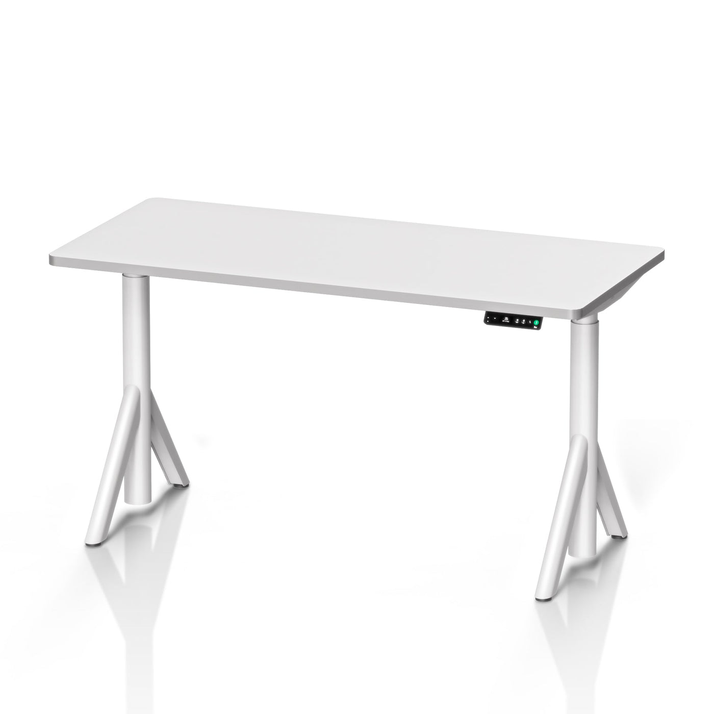 9am Robin Smart Standing Desk — White Top + 2-stage White Legs, 1200 × 600 mm
