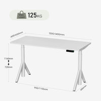 9am Robin Smart Standing Desk — size guide