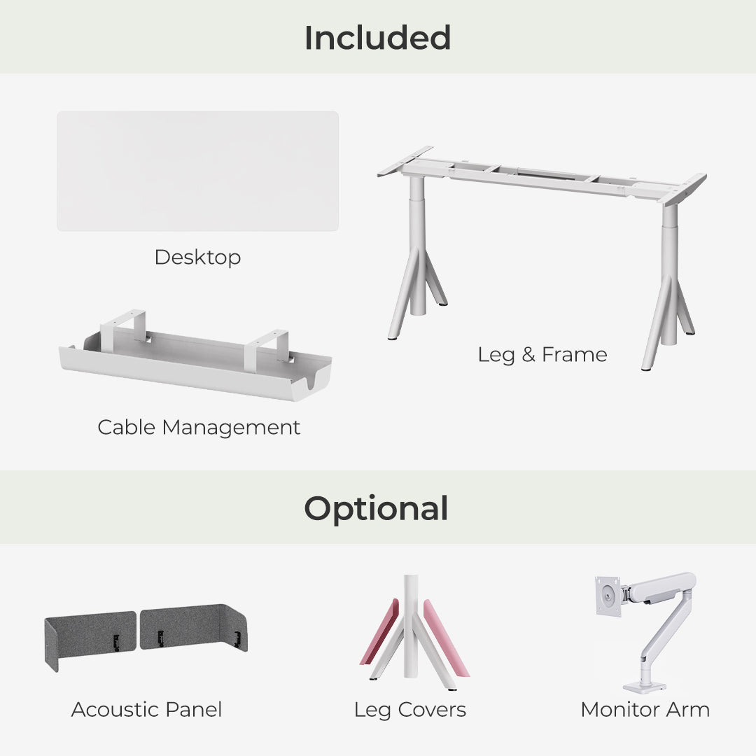 9am Robin Smart Standing Desk — what's in the box