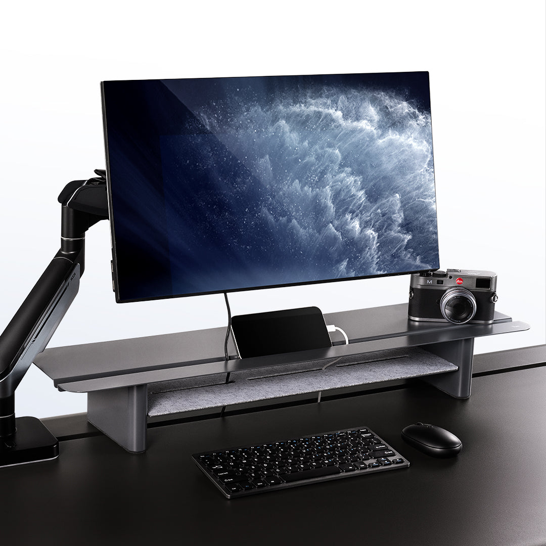 9am Two-Tier Metal Monitor Riser — installation