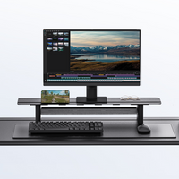 9am Two-Tier Metal Monitor Riser on desk