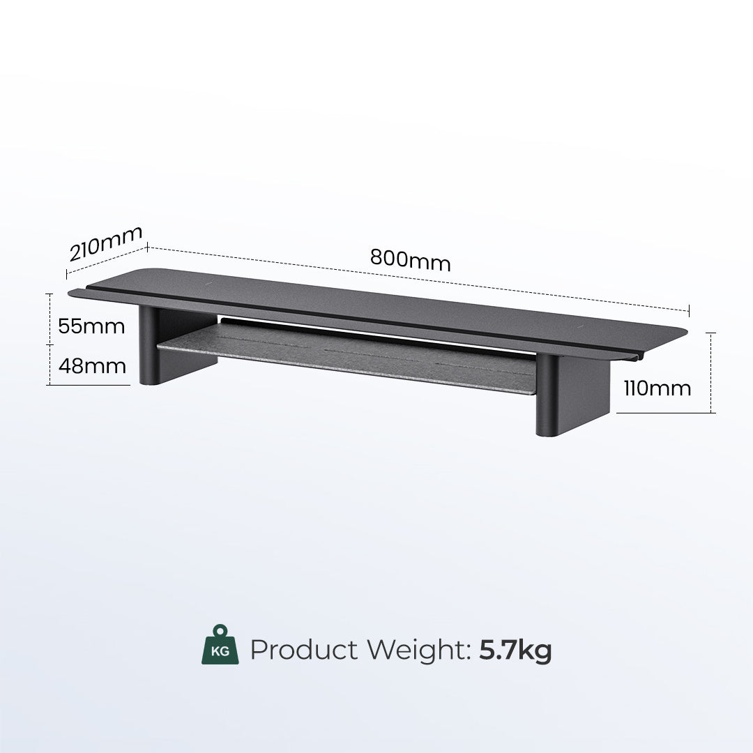 9am Two-Tier Metal Monitor Riser — dimensions