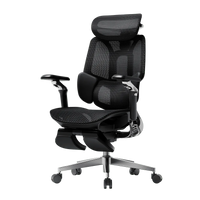 HBADA E3 Pro in Black with footrest, three-quarter view
