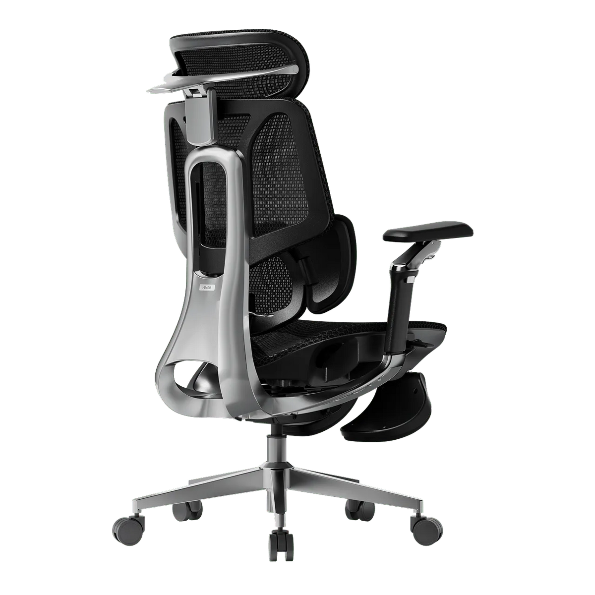 HBADA E3 Pro in Black with footrest, rear view