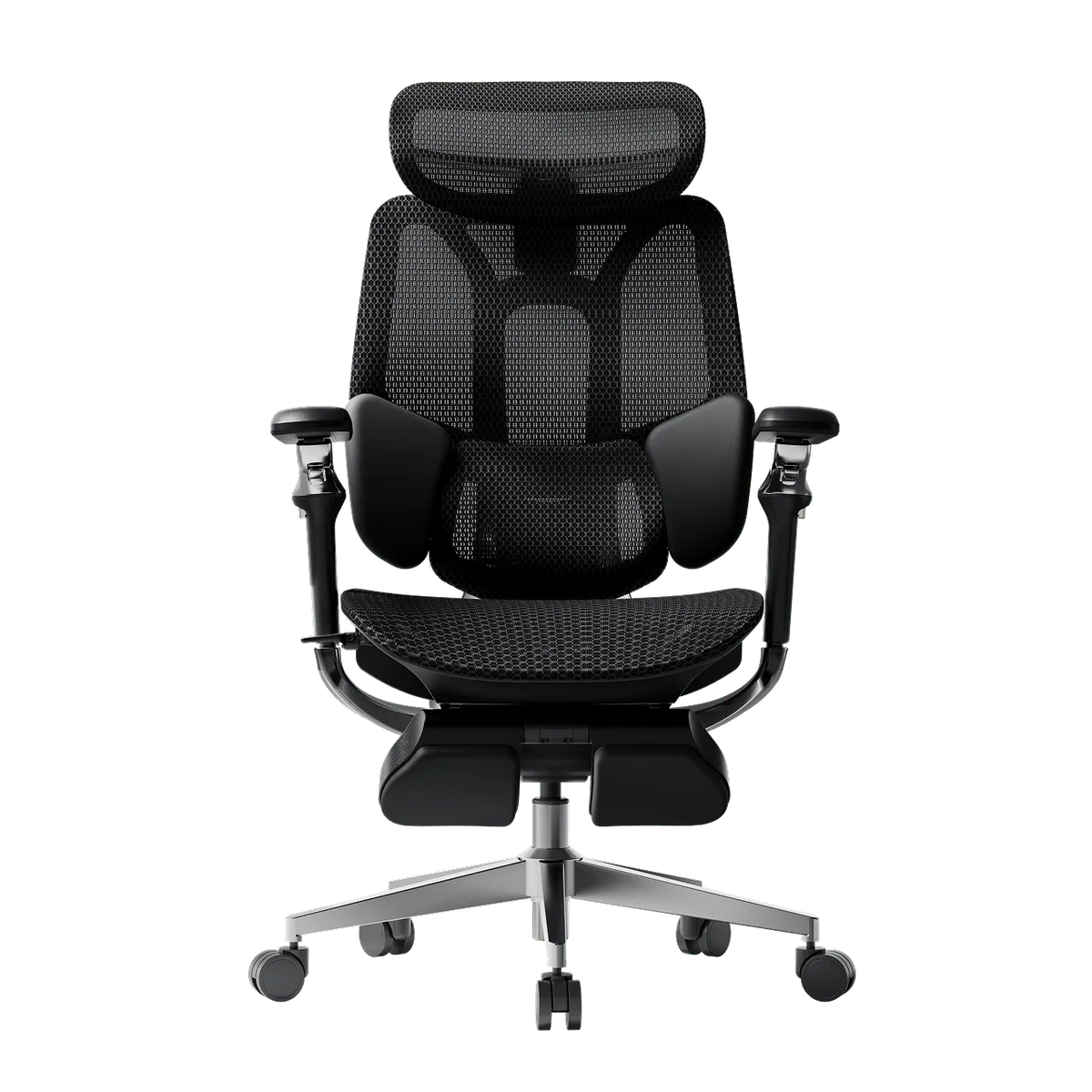 HBADA E3 Pro in Black with footrest, front view
