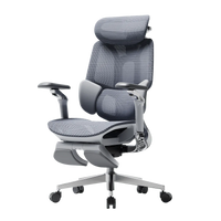 HBADA E3 Pro in Grey with footrest, three-quarter view