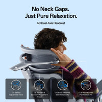 4D dual-axis headrest — no neck gaps