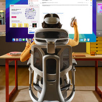 HBADA E3 Pro from behind at a VR workstation