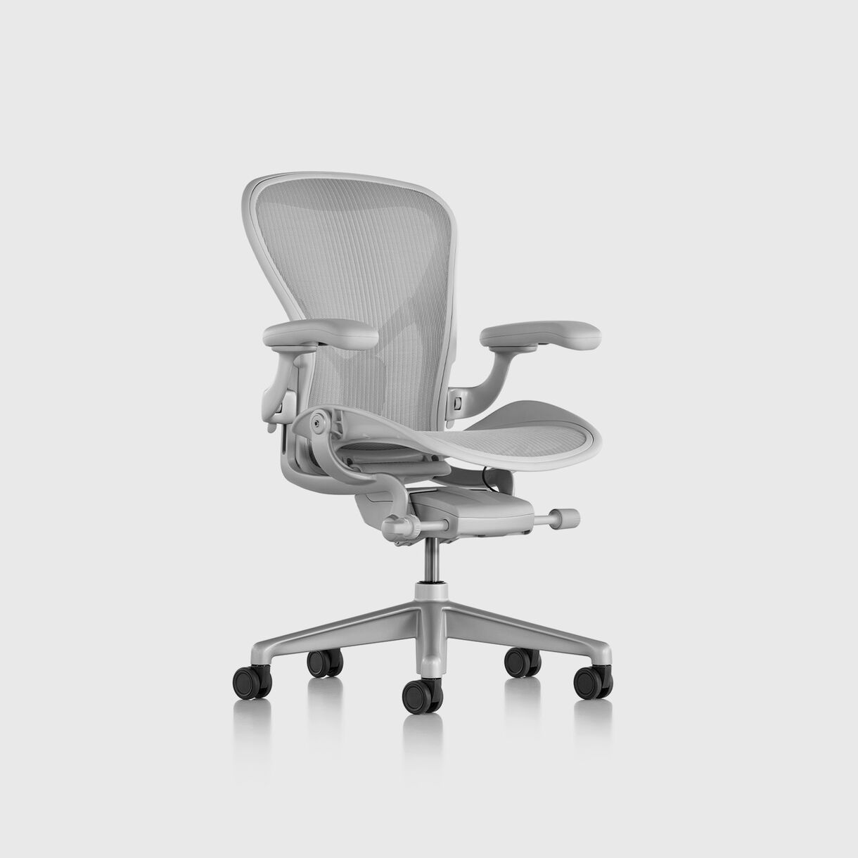 Herman Miller Aeron Chair - Mineral Satin Aluminium Base (12 Year Warranty)