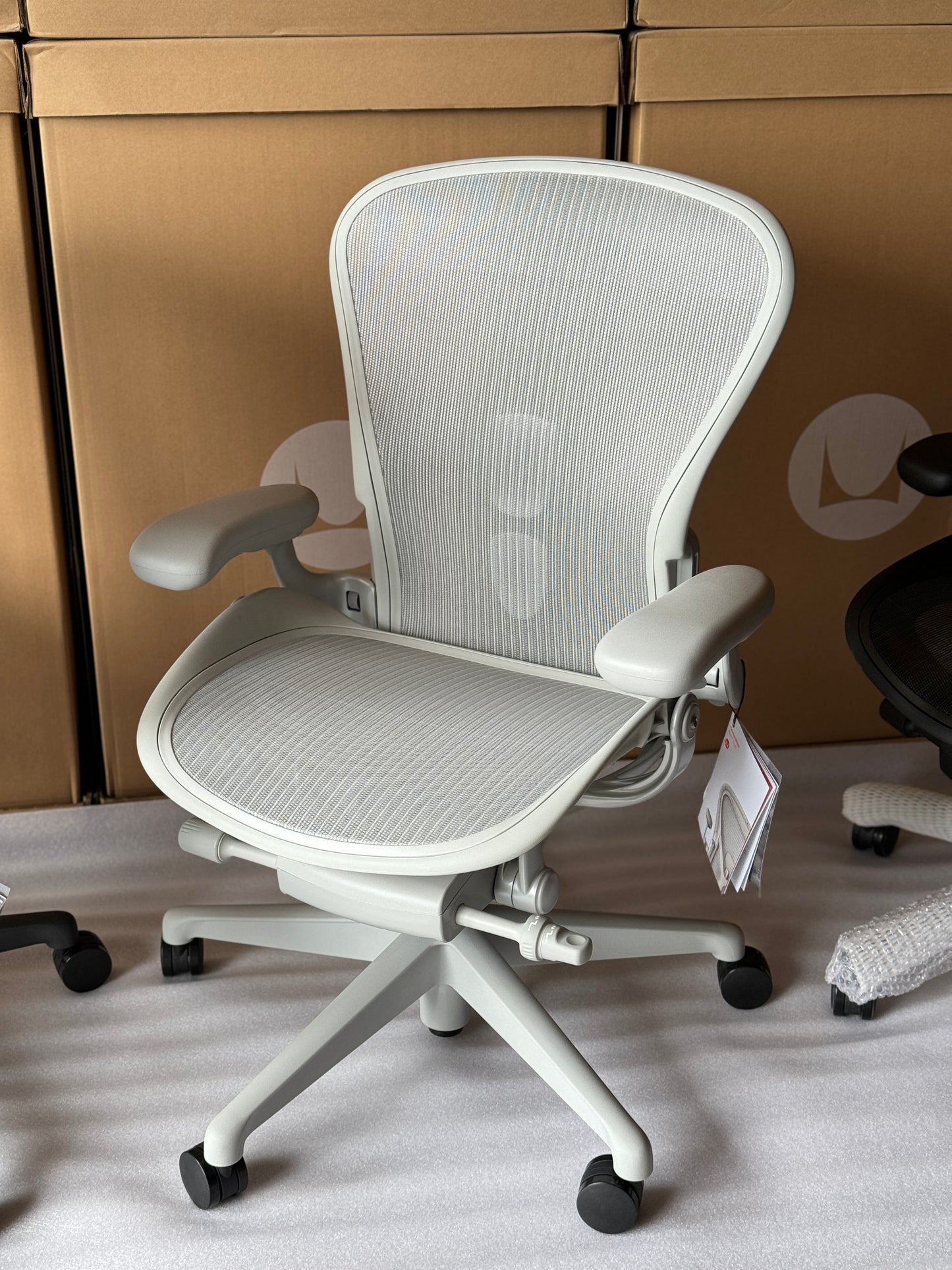 Herman Miller Aeron Chair - Mineral Plastic Base (1 Year Warranty)