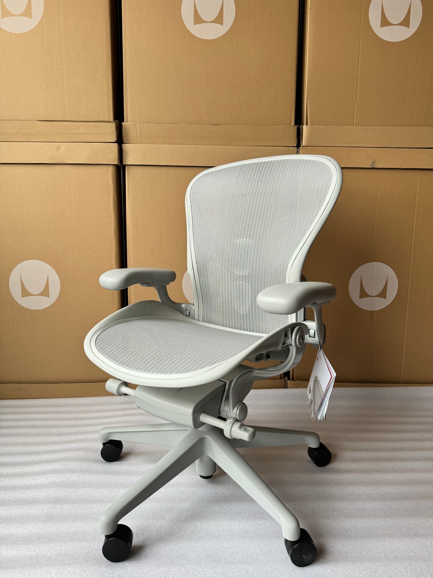 Herman Miller Aeron Chair - Mineral Plastic Base (1 Year Warranty)