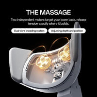 Dual-core massage — two independent motors target the lower back