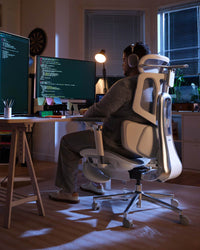 HBADA X7 at a coding desk at night
