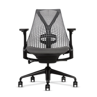 Herman Miller Sayl Chair in Black – front view, studio