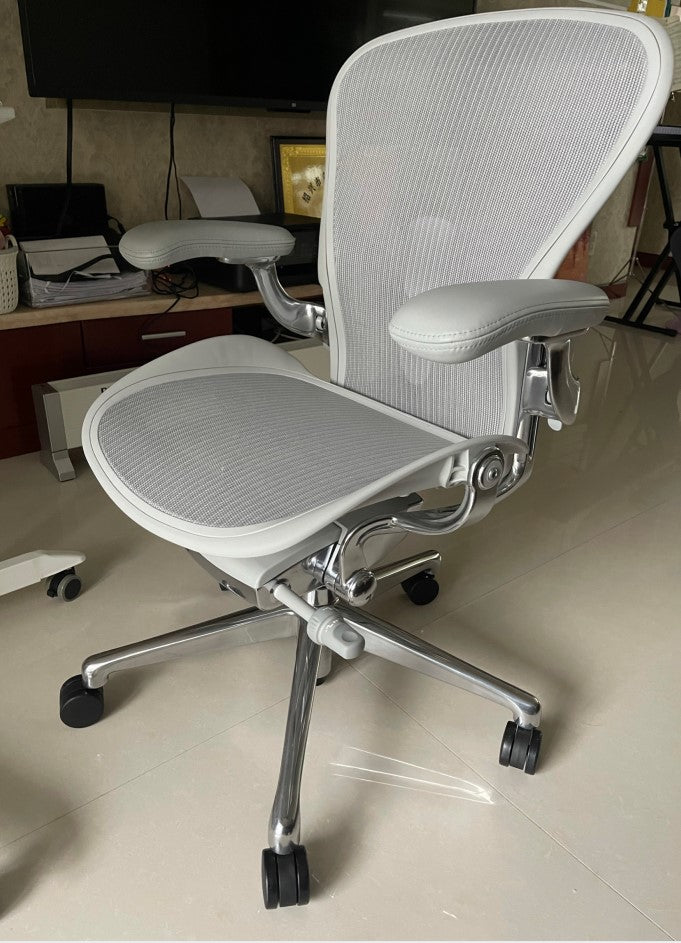 Herman Miller Aeron Chair - Mineral Polished Aluminium base/frame (1 Year Warranty)