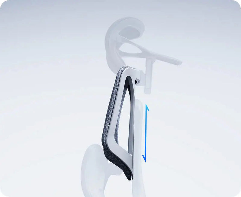 HBADA E3 Pro backrest sliding up and down for height adjustment