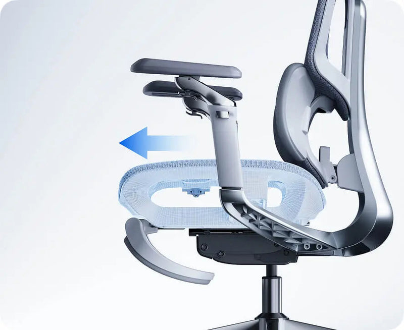 HBADA E3 Pro seat sliding forward for seat depth adjustment