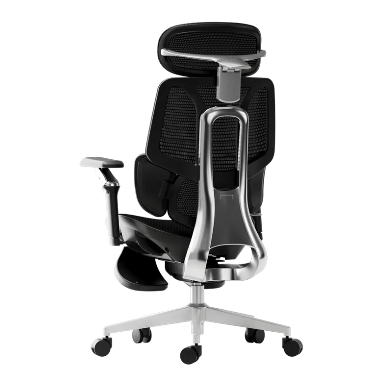 HBADA E3 Ultra in Black from behind, showing the polished aluminium-alloy back frame