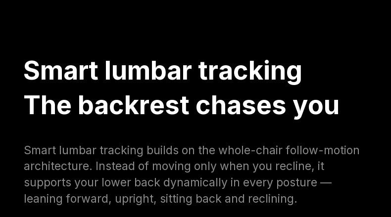 Smart lumbar tracking: the HBADA T8 Max backrest follows you in every posture