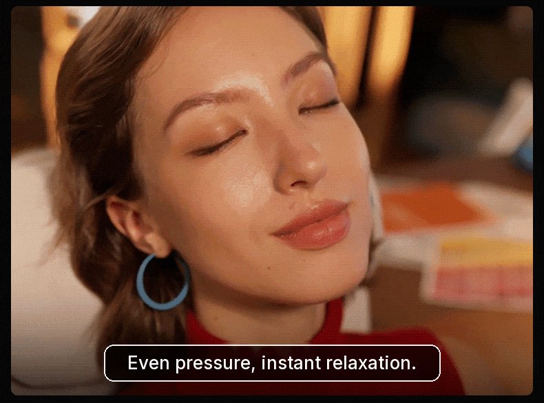 Woman relaxing with her eyes closed in the HBADA T8 Max