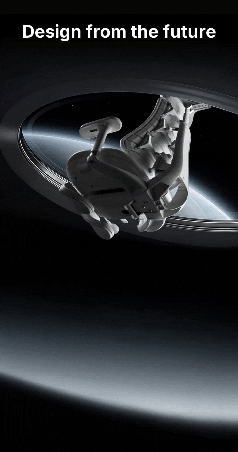 White HBADA T8 Max floating in front of a planet-like ring in space