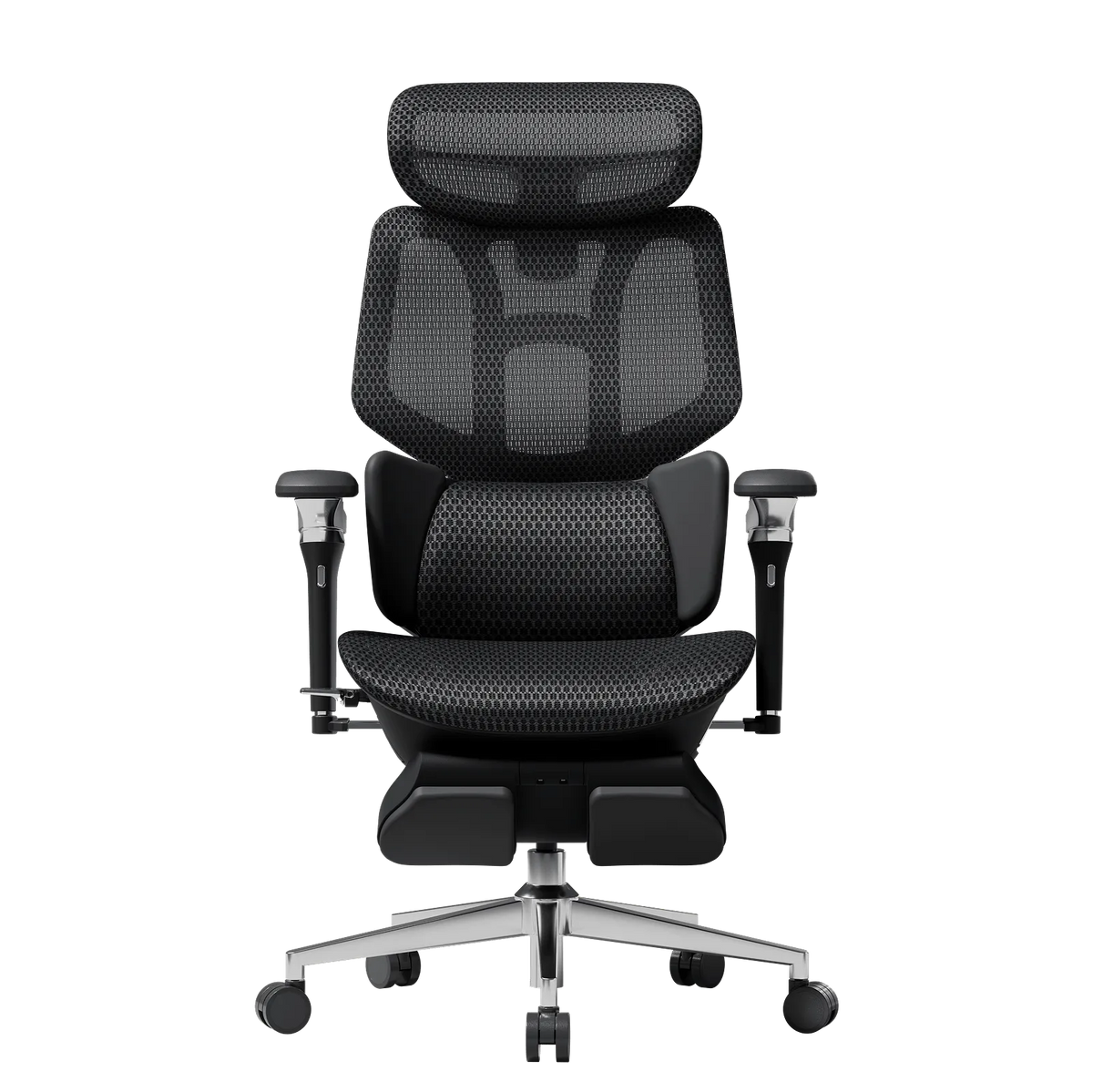 HBADA X7 smart ergonomic chair in Black, front view
